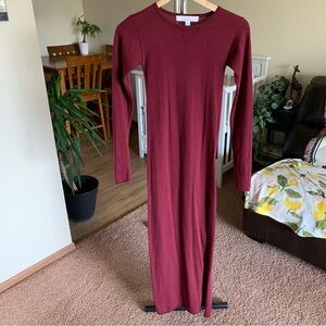 Revolve Callahan Long Sleeve Red Maxi Dress